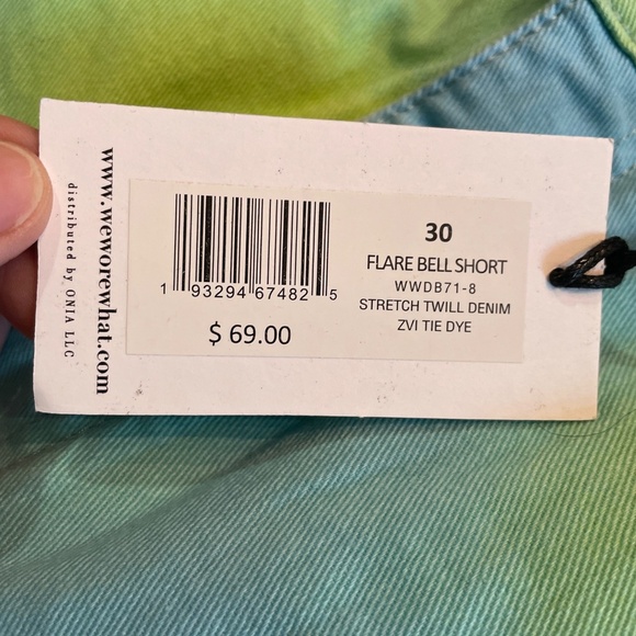 WeWoreWhat Flare Bell Short in Tie Dye. Size 30. NWT! - Picture 8 of 8